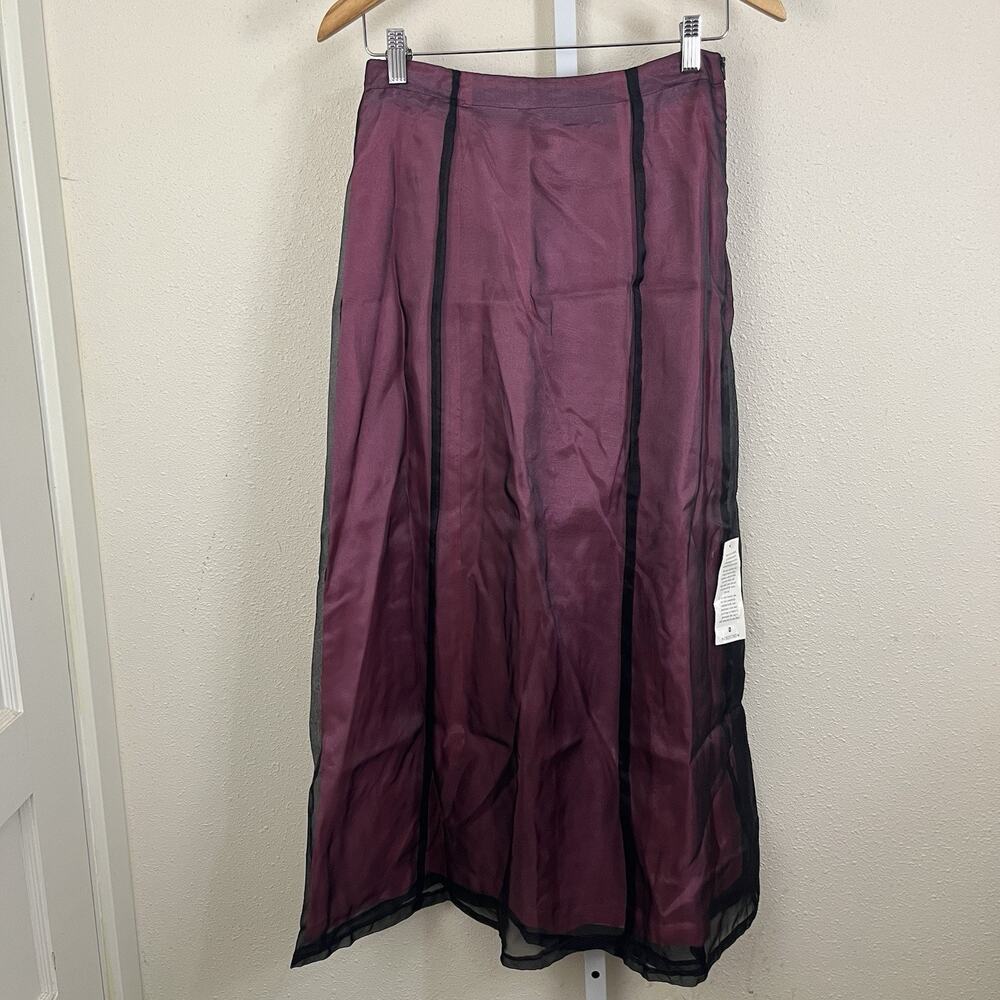 Vintage Tiff Tiff USA Sheer Overlay Maxi Skirt NWT Small Y2K Formal Iridescent